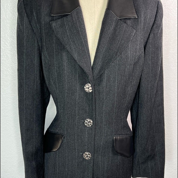 New York Industrie by Kostas Murkudis 1990s 2000s dark navy pinstripe blazer
